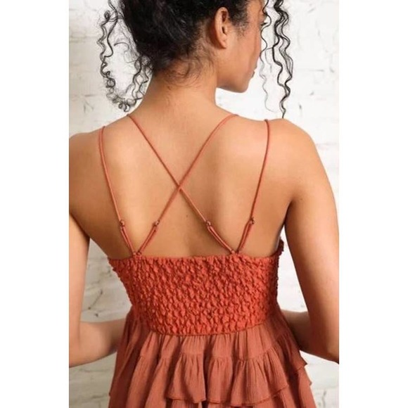 Free People Orange Winding Roads Adella Cami Top NWT Size Small - Picture 2 of 9